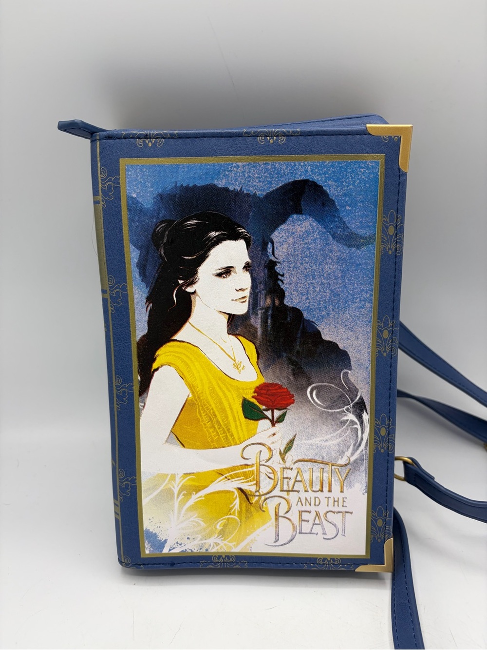 Beauty and the Beast Blue Illustrated Crossbody Bag